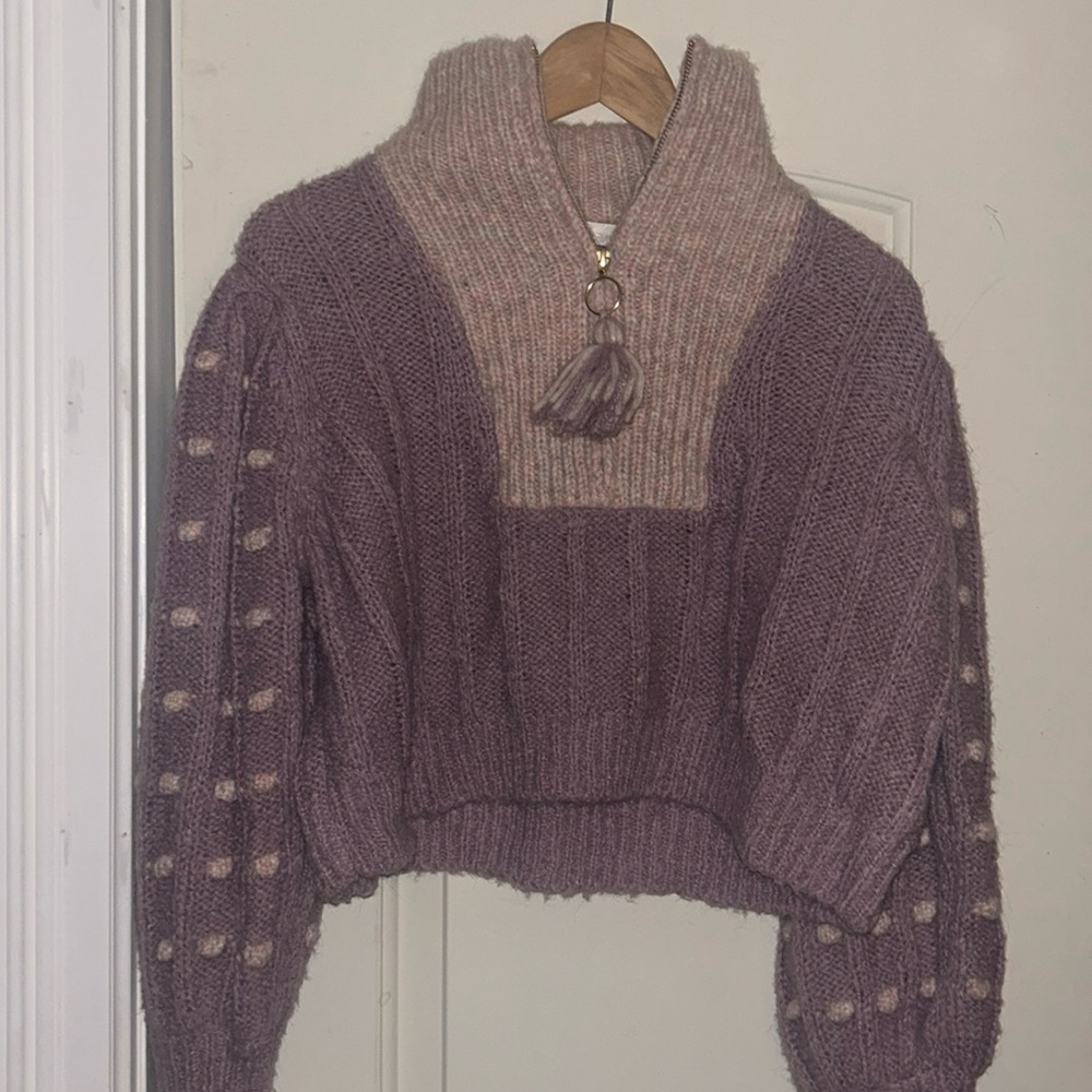 Love shack fancy sweater, quarter zip